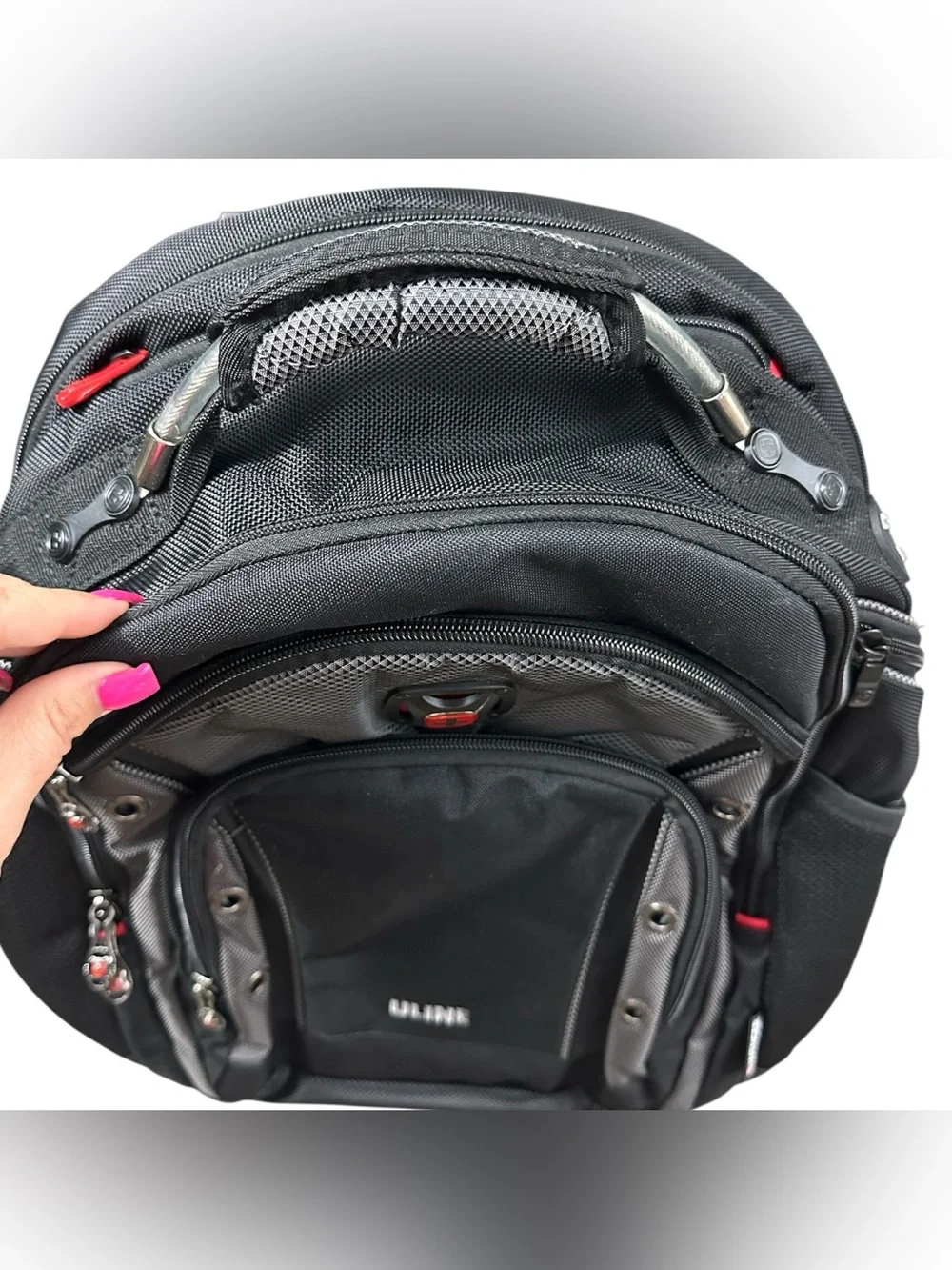 Wenger SwissGear ULINE Laptop Backpack Black Gray Triple Protect Travel Bag
